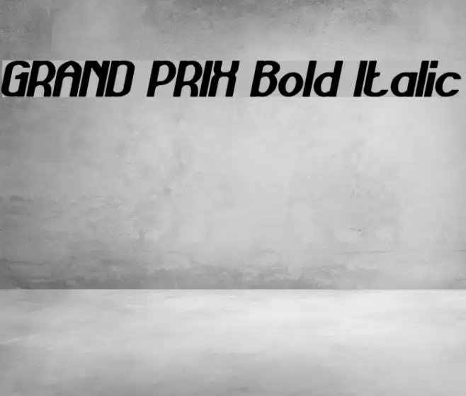 GRAND PRIX Bold Italic Font examples