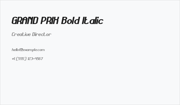 GRAND PRIX Bold Italic Business Card