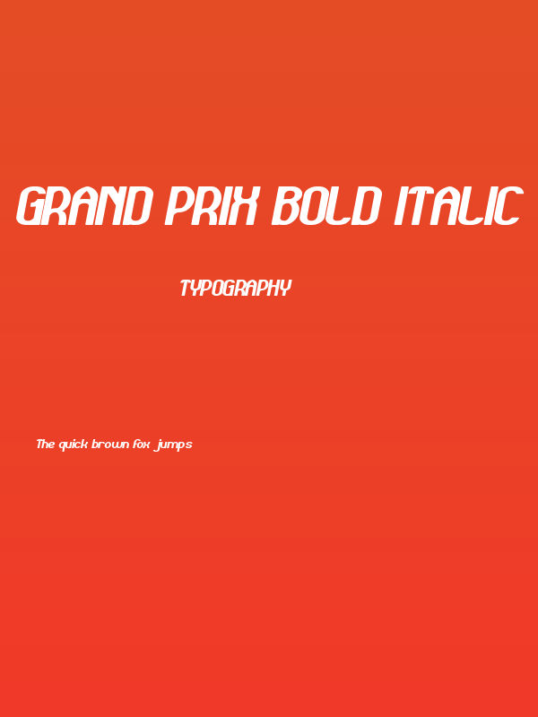 GRAND PRIX Bold Italic Poster