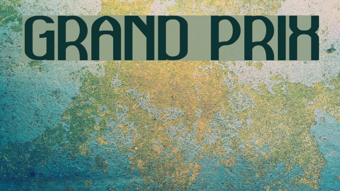 GRAND PRIX Font examples