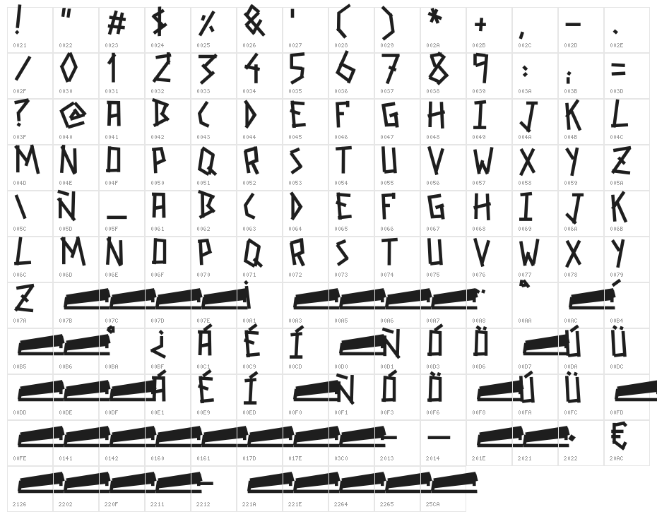 GRAPAFONT DemiBold Character Map