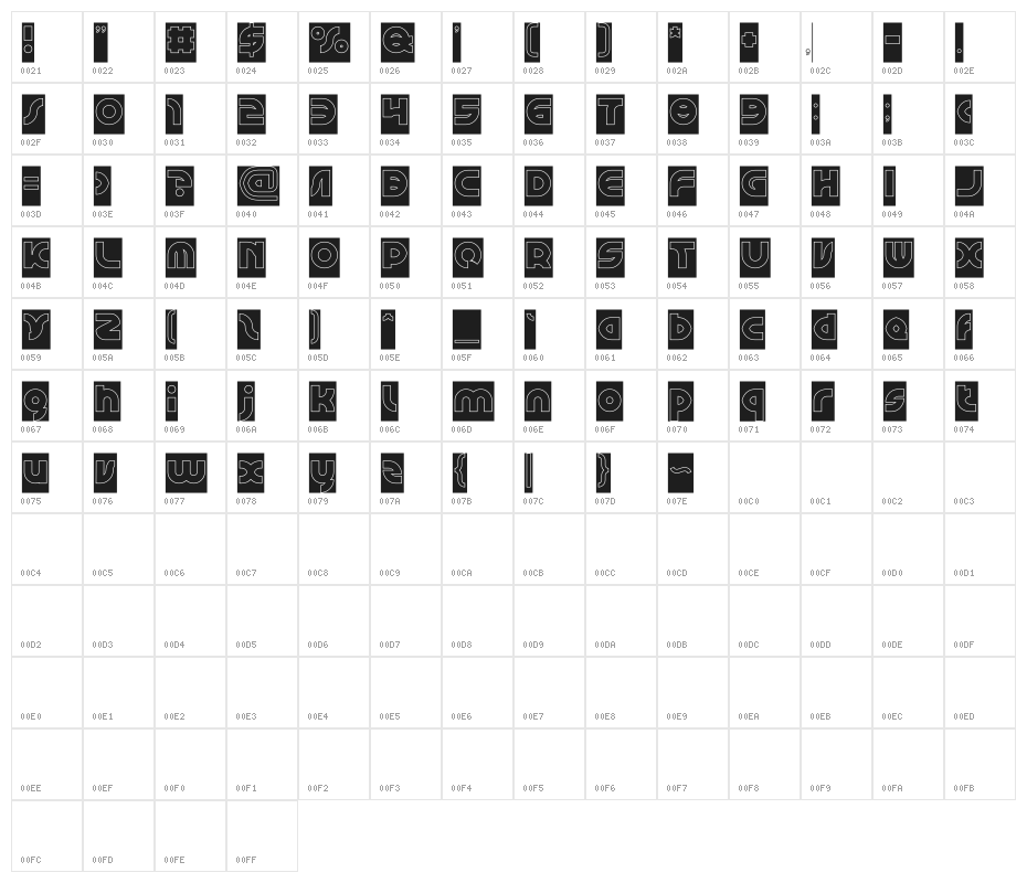 GRAPHIC DESIGN-Hollow-Inverse Character Map