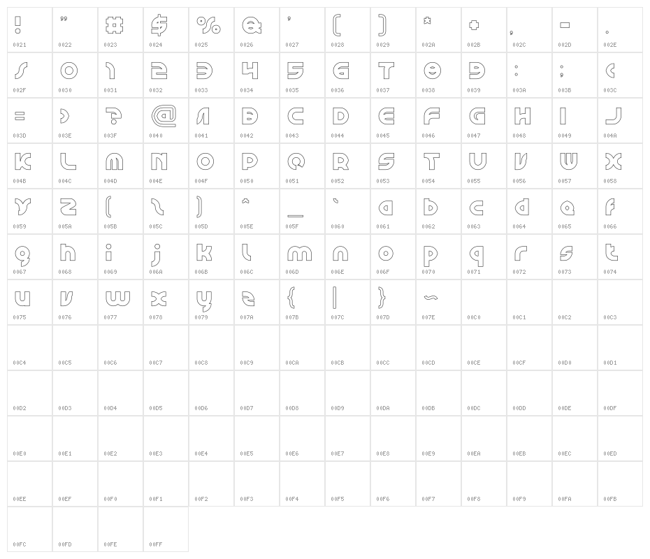 GRAPHIC DESIGN-Hollow Character Map
