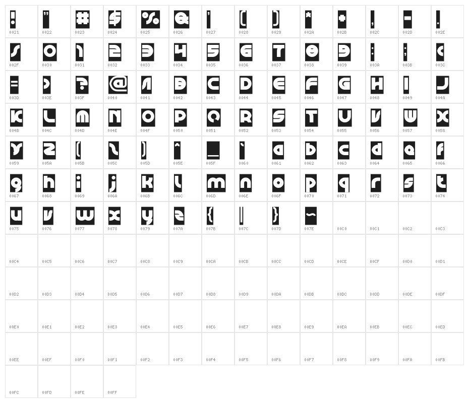 GRAPHIC DESIGN-Inverse Character Map