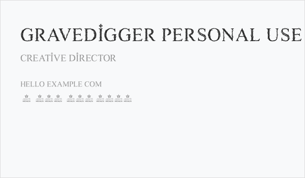 GRAVEDIGGER PERSONAL USE Business Card