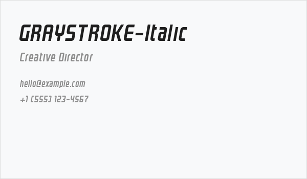 GRAYSTROKE-Italic Business Card