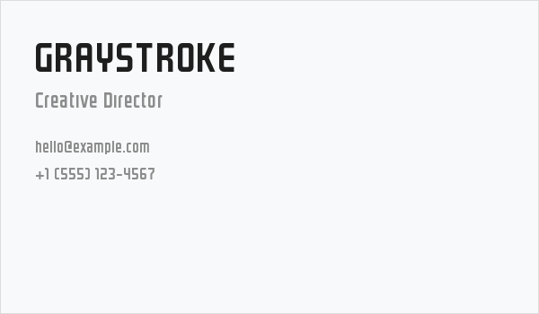 GRAYSTROKE Business Card