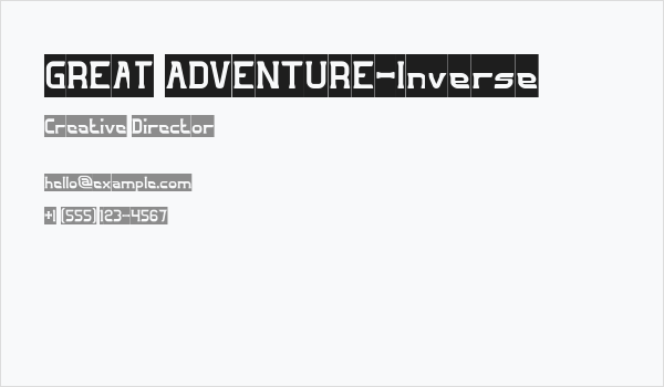 GREAT ADVENTURE-Inverse Business Card