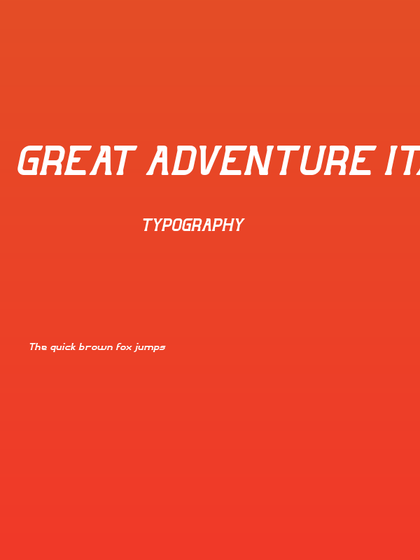 GREAT ADVENTURE Italic Poster
