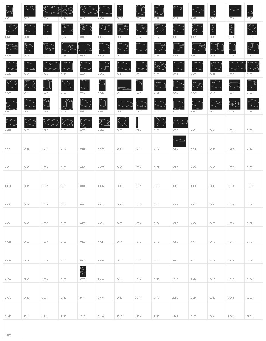 GREATEST VIEW-Hollow-Inverse Character Map