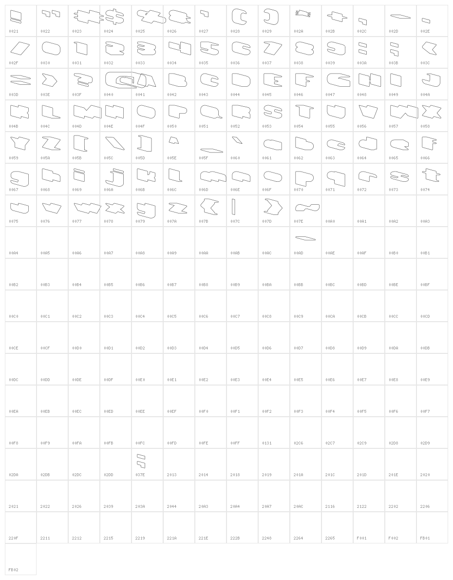 GREATEST VIEW-Hollow Character Map