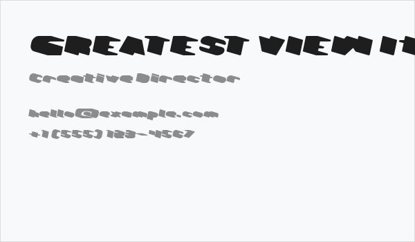 GREATEST VIEW Italic Business Card