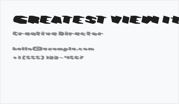 GREATEST VIEW Italic Business Card