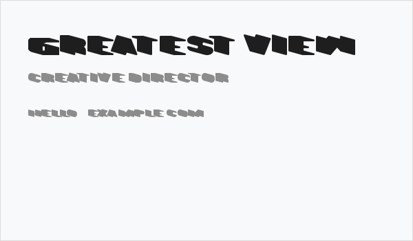 GREATEST VIEW Business Card