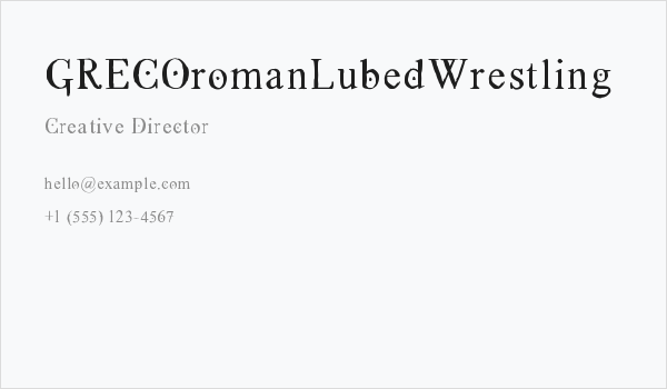 GRECOromanLubedWrestling Business Card