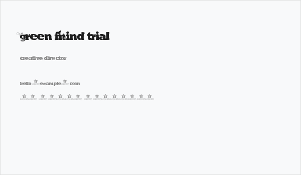 GREEN MIND TRIAL Business Card