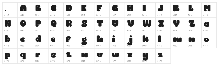 GREEN OCHA Regular Character Map