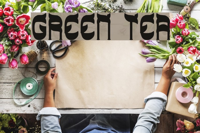 GREEN TEA Font examples