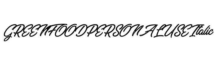 GREENFOOD PERSONAL USE Italic  Free Fonts Download