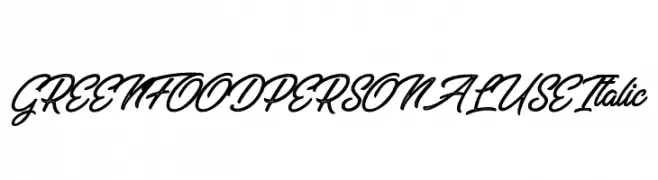 GREENFOOD PERSONAL USE Italic  Fuentes Gratis Descargar