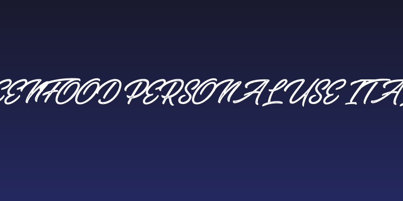 GREENFOOD PERSONAL USE Italic Social Header