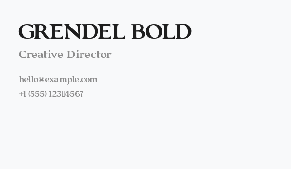 GRENDEL BOLD Business Card