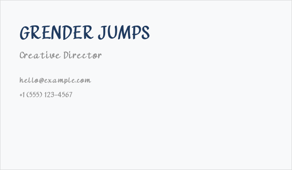 GRENDER JUMPS Business Card