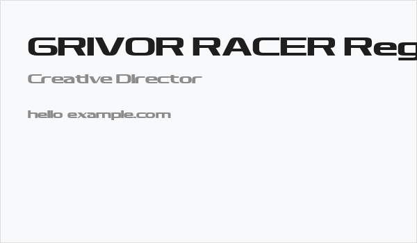 GRIVOR RACER Regular Business Card