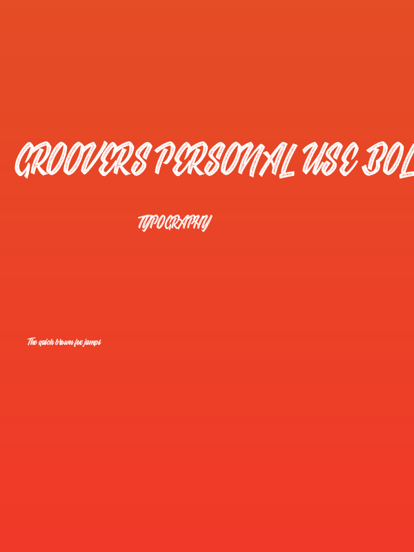 GROOVERS PERSONAL USE Bold Italic Poster