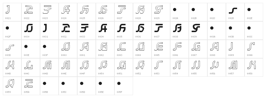 GROSSFADERS CH01 Character Map