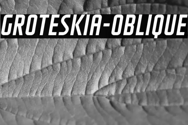 GROTESKIA-OBLIQUE フォント examples