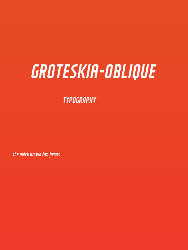 GROTESKIA-OBLIQUE Poster