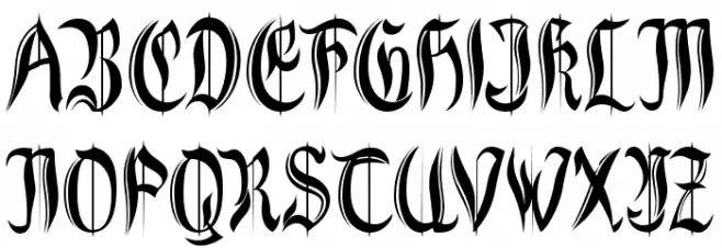 Grabstein Gotik Шрифта ВЕРХНИЙ