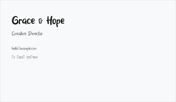 Grace & Hope Business Card