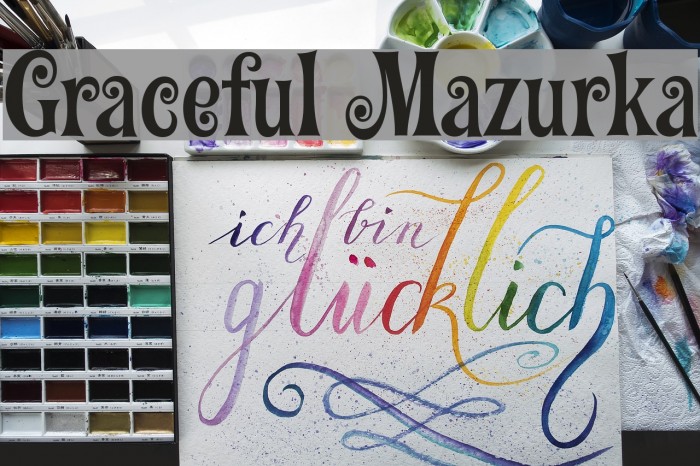 Graceful Mazurka Font examples