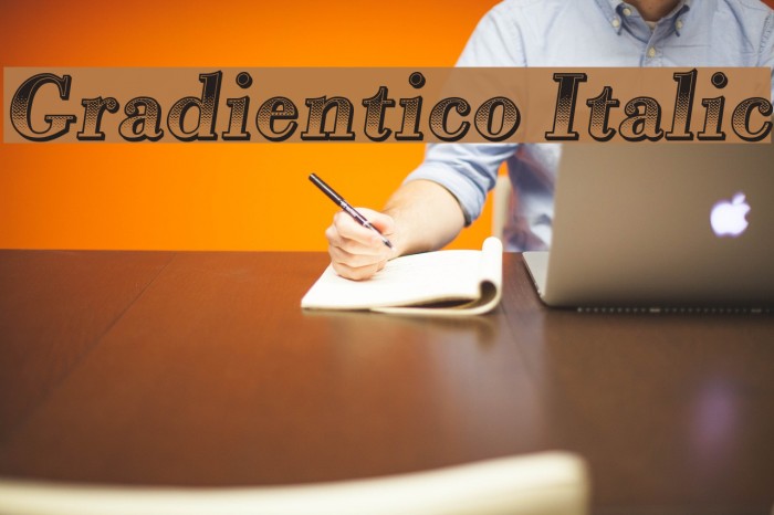 Gradientico Italic Font examples