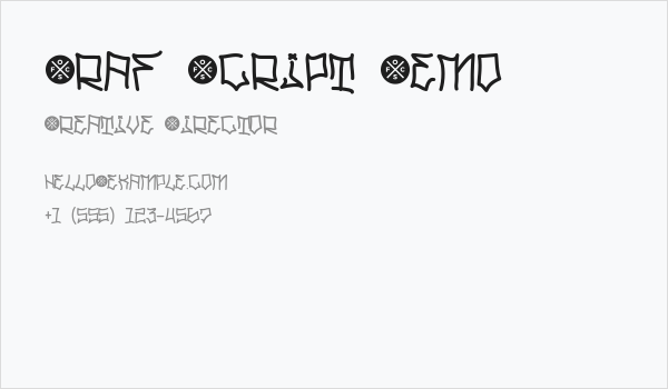 Graf Script Demo Business Card