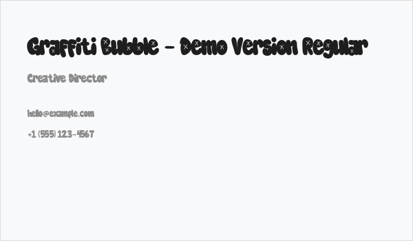 Graffiti Bubble - Demo Version Regular Business Card
