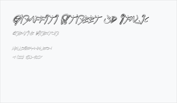 Graffiti Street 3D Italic Business Card