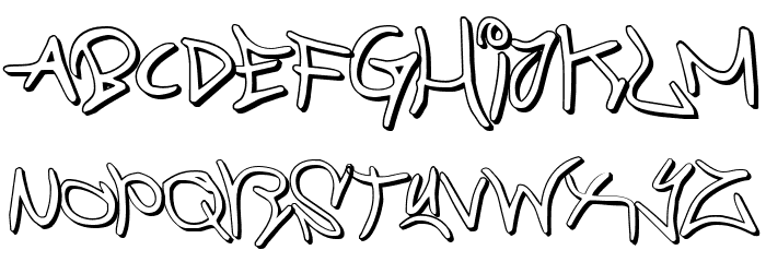 Graffiti Street 3D Font LOWERCASE
