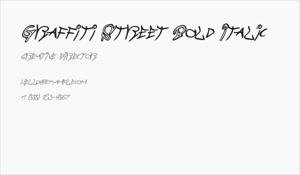 Graffiti Street Bold Italic Business Card