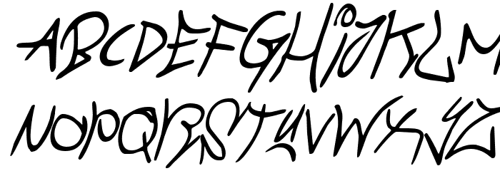 Graffiti Street Condensed Italic Font LOWERCASE