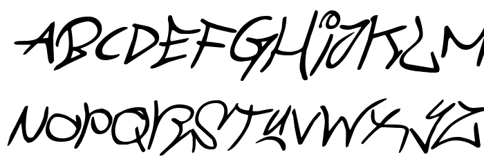Graffiti Street Italic Schriftart Kleinbuchstaben