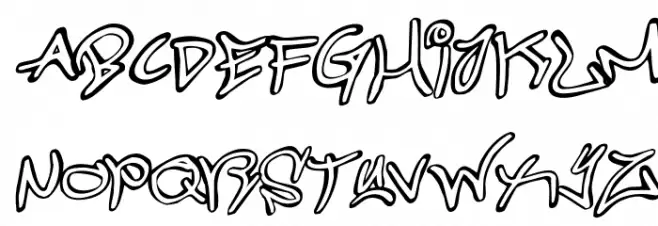Graffiti Street Rotated Italic 字体 大写