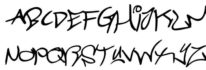 Graffiti Street Rotated Italic Font LOWERCASE