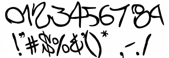 Graffiti Street Rotated Font OTHER CHARS