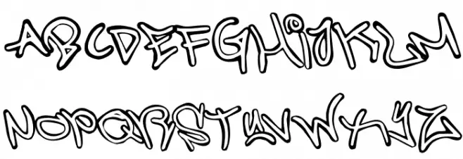 Graffiti Street Rotated Schriftart Groß