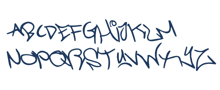 Graffiti Street Rotated Lowercase