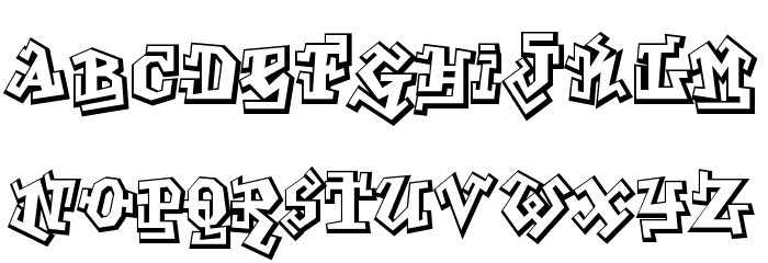 Graffiti Treat Schriftart Kleinbuchstaben