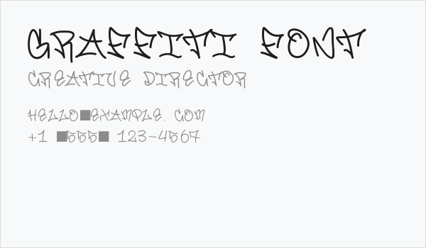 Graffiti font Business Card